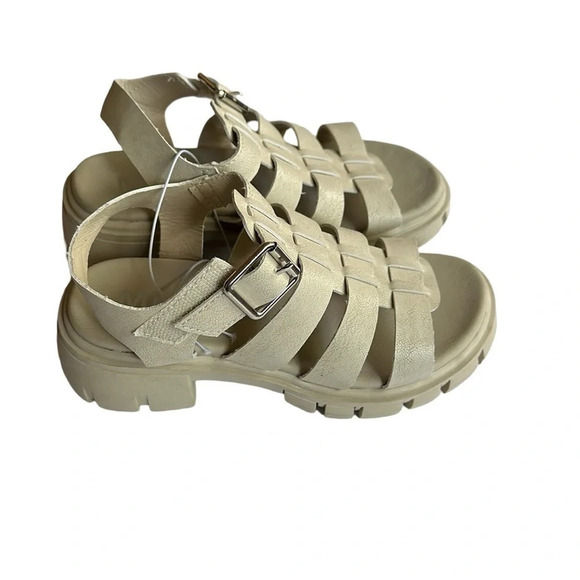 Mia Beige Fisherman Open Toe Sandals Girl Size 1 - Picture 1 of 7